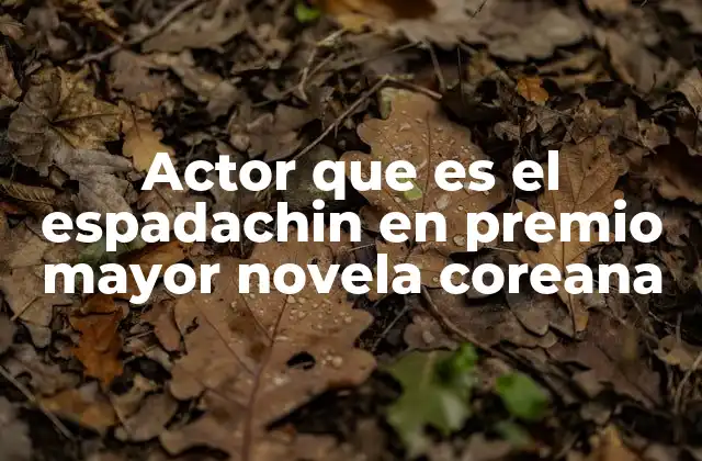 Actor que es el Espadachin en Premio Mayor Novela Coreana