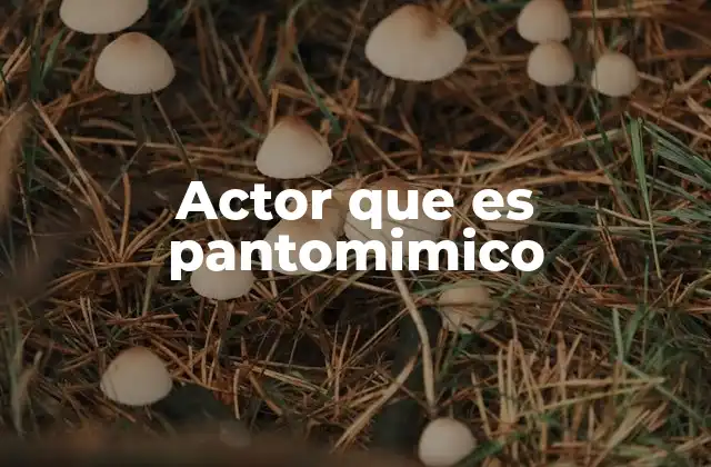 Actor que es Pantomimico