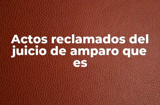 Actos Reclamados Del Juicio de Amparo que es 2 La importancia de los actos reclamados en el procedimiento de amparo