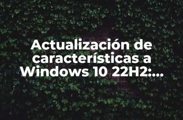 Actualización de Características a Windows 10 22h2: Todo Lo que Necesitas Saber