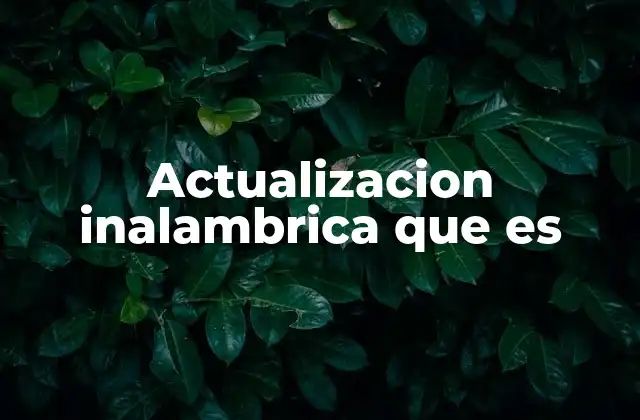Actualizacion Inalambrica que es