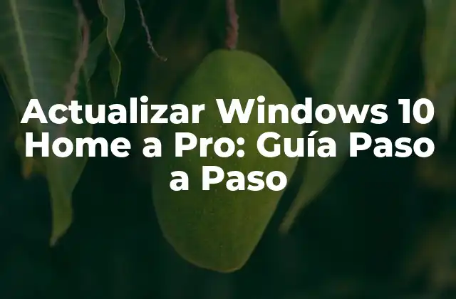 Actualizar Windows 10 Home a Pro: Guía Paso a Paso