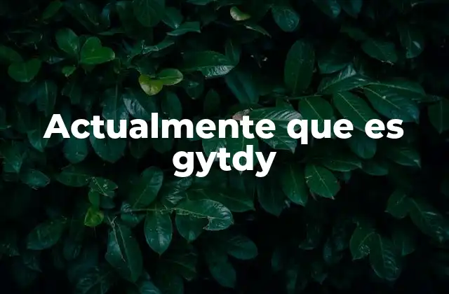 Actualmente que es Gytdy