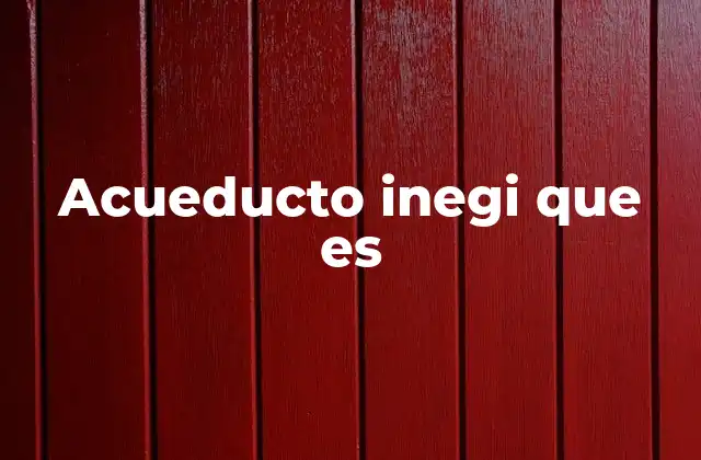Acueducto Inegi que es
