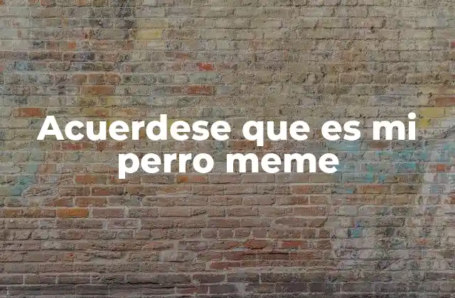 Acuerdese que es Mi Perro Meme