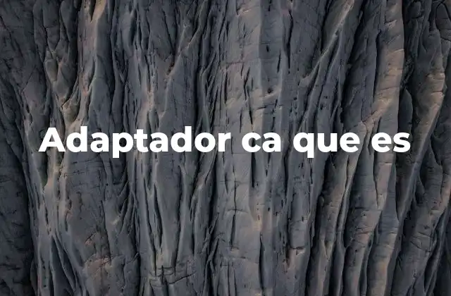 Adaptador Ca que es