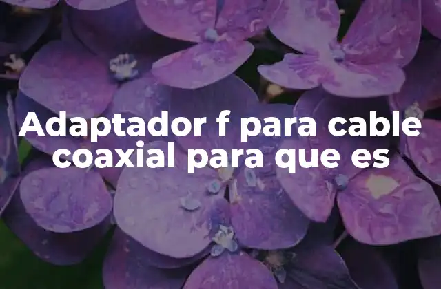 Adaptador F para Cable Coaxial para que es