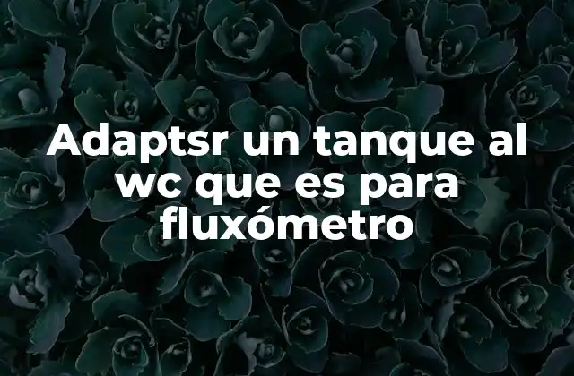 Adaptsr un Tanque Al Wc que es para Fluxómetro