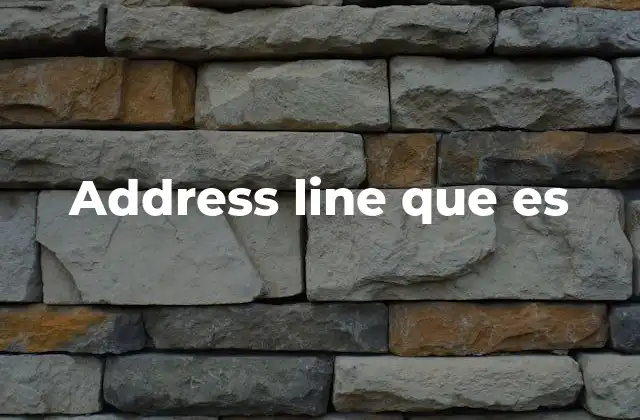 Address Line que es