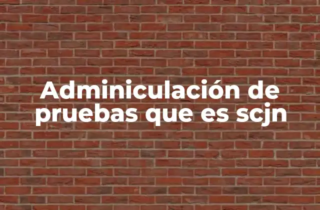 Adminiculación de Pruebas que es Scjn