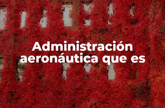 Administración Aeronáutica que es