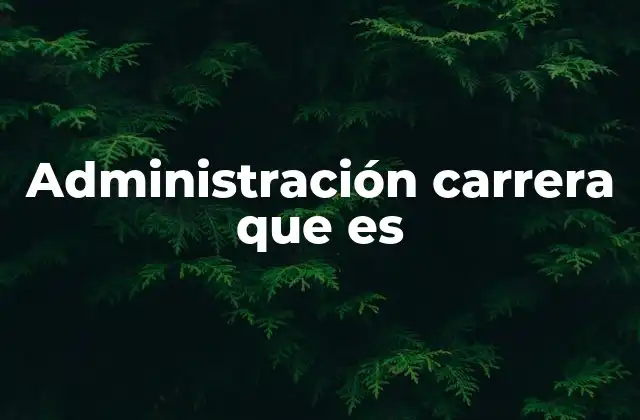 Administración Carrera que es