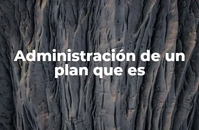 Cómo funciona la administración de un plan ya establecido