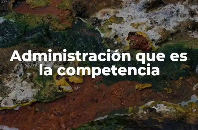 Administración que es la Competencia