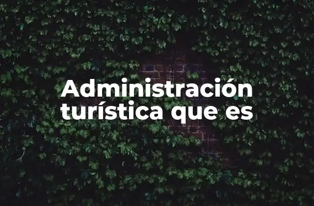 Administración Turística que es