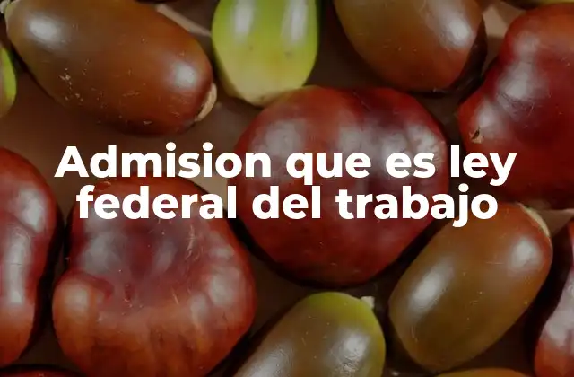 Admision que es Ley Federal Del Trabajo
