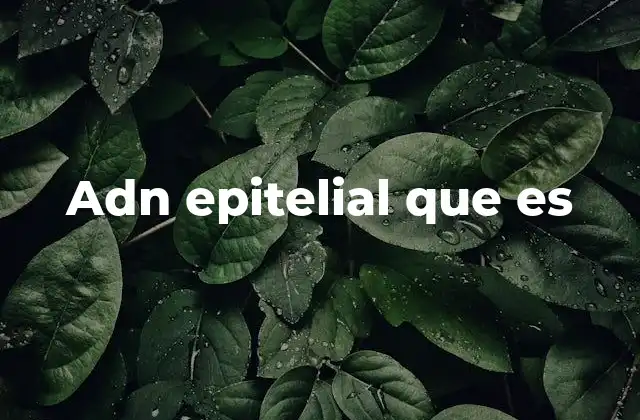 Adn Epitelial que es