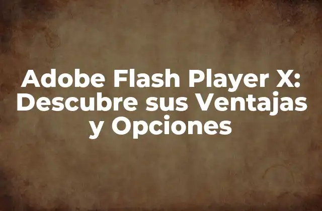 Adobe Flash Player X: Descubre Sus Ventajas y Opciones 2 ¿Qué es Adobe Flash Player X?