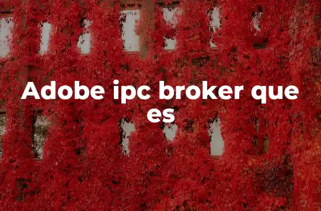 Adobe Ipc Broker que es 2 El papel del adobe ipc broker en el funcionamiento de las aplicaciones Adobe