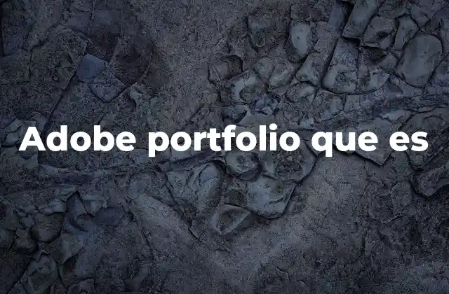 Adobe Portfolio que es