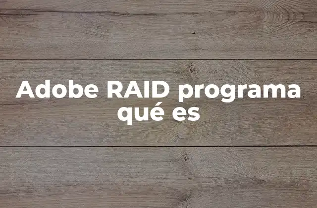 Adobe Raid Programa Qué es