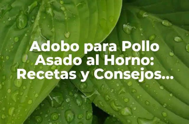 Adobo para Pollo Asado Al Horno: Recetas y Consejos para un Plato Delicioso