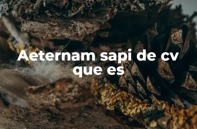 Aeternam Sapi de Cv que es