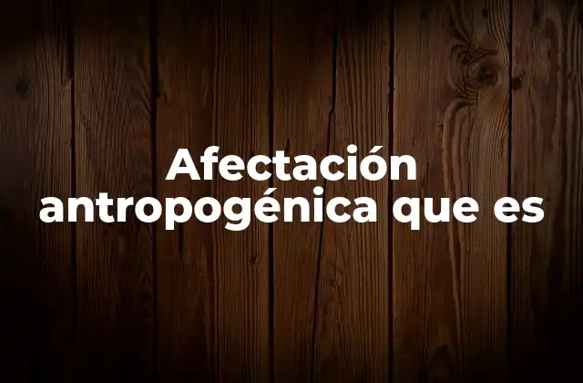 Afectación Antropogénica que es