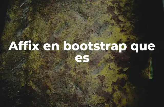 Affix en Bootstrap que es