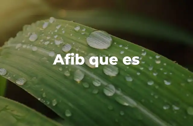 Afib que es
