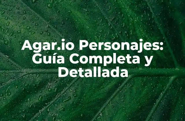 ¿Qué son los Personajes en Agar.io?