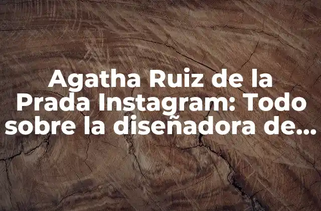¿Qué tipo de contenido publica Agatha Ruiz de la Prada en Instagram?