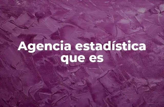 Agencia Estadística que es
