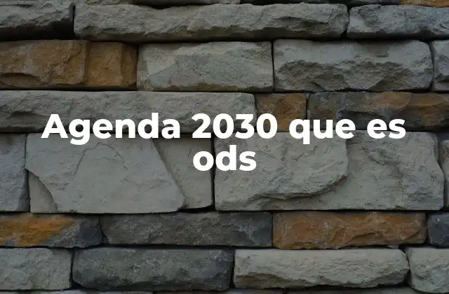 Agenda 2030 que es Ods