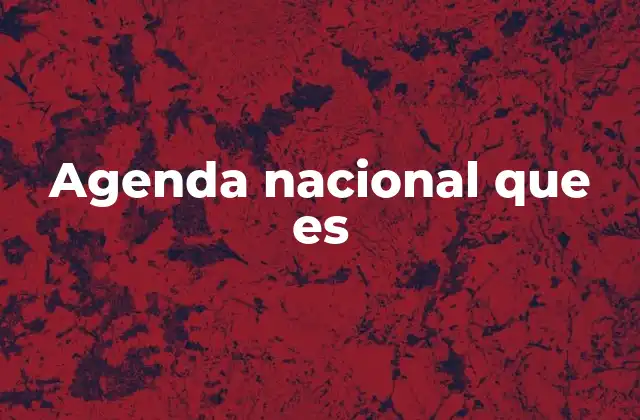 Agenda Nacional que es