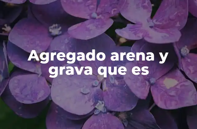Agregado Arena y Grava que es