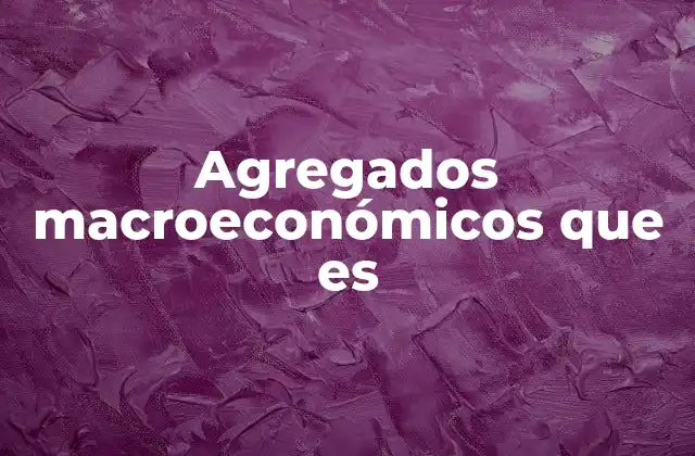 Agregados Macroeconómicos que es