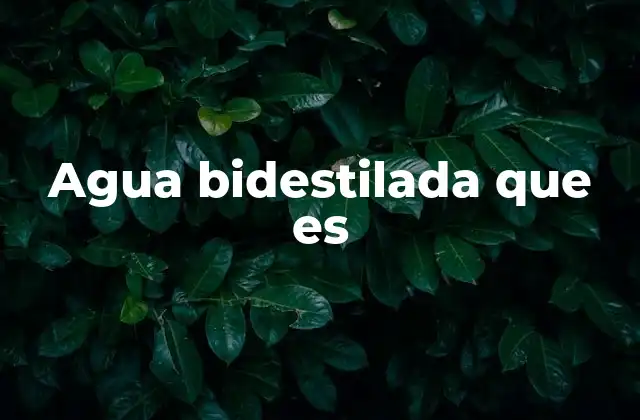 Agua Bidestilada que es 2 El proceso de obtención del agua bidestilada
