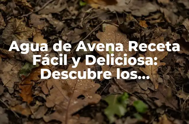 Agua de Avena Receta Fácil y Deliciosa: Descubre los Beneficios