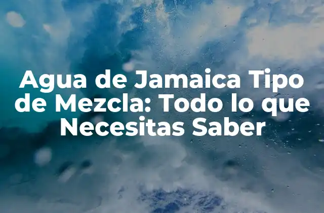 Agua de Jamaica Tipo de Mezcla: Todo Lo que Necesitas Saber