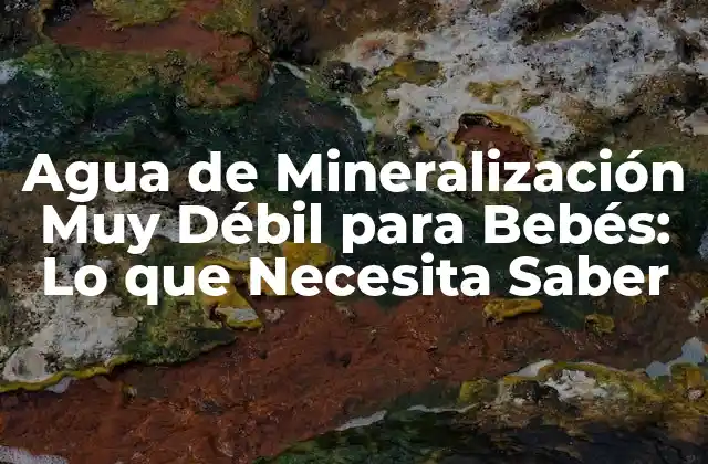 Agua de Mineralización Muy Débil para Bebés: Lo que Necesita Saber
