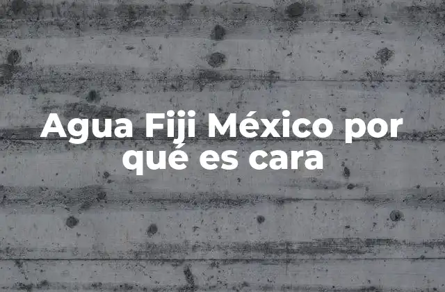 Agua Fiji México por Qué es Cara