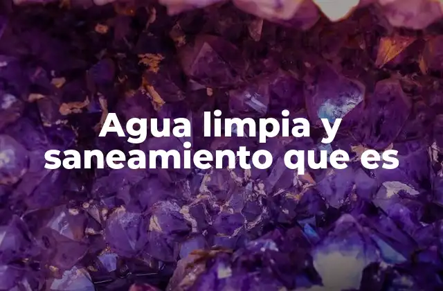Agua Limpia y Saneamiento que es