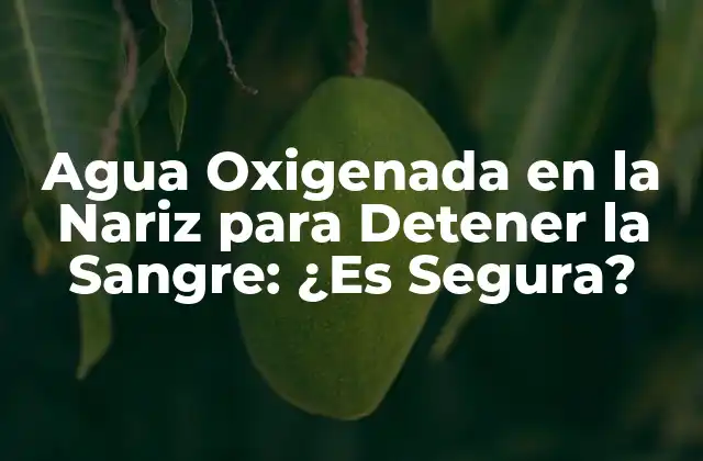 Agua Oxigenada en la Nariz para Detener la Sangre: ¿es Segura?