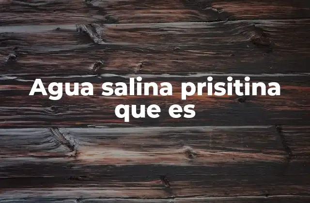 Agua Salina Prisitina que es