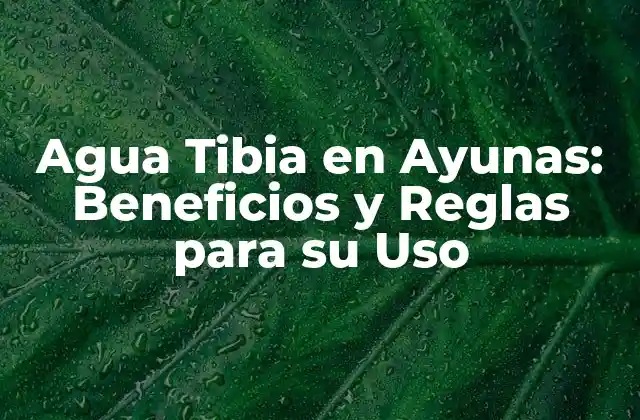 Agua Tibia en Ayunas: Beneficios y Reglas para Su Uso