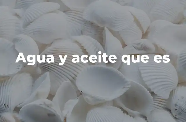 Agua y Aceite que es