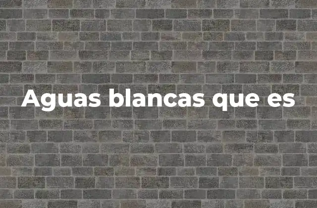 Aguas Blancas que es
