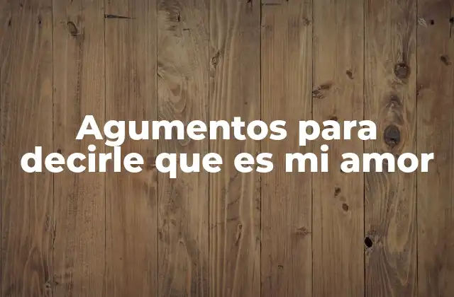 Agumentos para Decirle que es Mi Amor