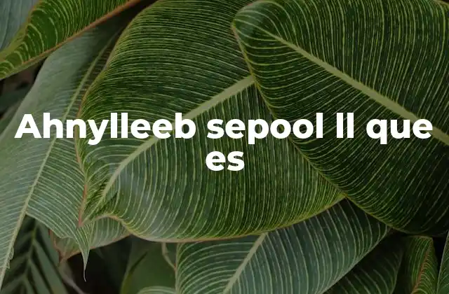 Ahnylleeb Sepool Ll que es